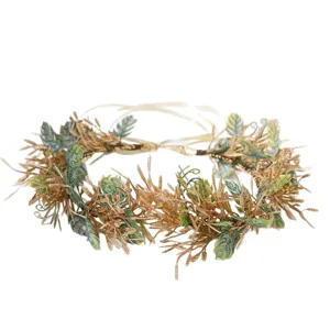 Forest style floral hair wreath headband for women party holiday photography accessories