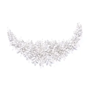 Luxueux bandeau de mariée en strass et cristal fait main pour accessoires de cheveux de mariage