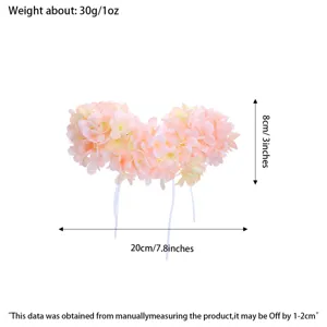 Artificial hydrangea flower crown bridal headband sweet wedding hair accessories 20cm pink