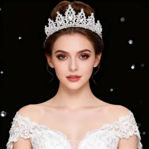 Europese bruid strass kroon tiara barok prinses bruiloft haaraccessoires voor vrouwen