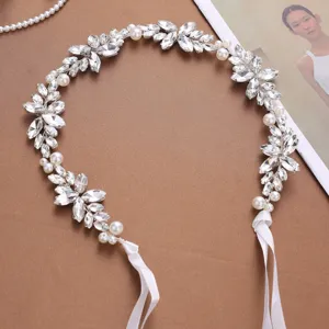 Bridal Rhinestone Pearl Headband Wedding Leaf Hair Vine Hair Band Hair Accessory