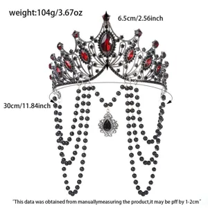 Gotische Lolita Heiligenschein Krone Diadem Detailaufnahme, schwarzer Metall Haarschmuck Maße.