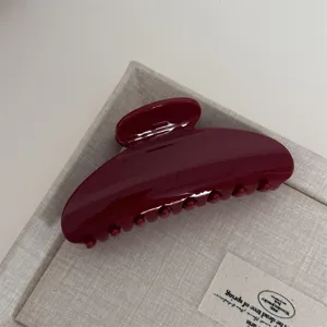 Red hair claw clip minimalist glossy shark clip elegant hair accessories for women daily
