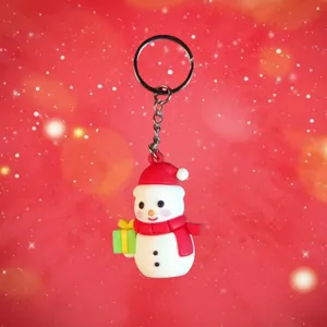 Dessin Animé Thème Noël Père Noël Bonhomme de Neige Élan Plastique Résine Porte-clés Pendentif Sac Festif Cadeau de Vacances Décoration Accessoires