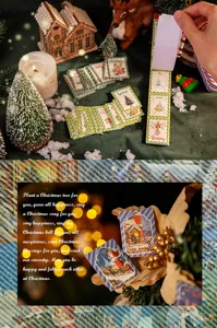 Livre d'autocollants de Noël vintage pour journal, jolie papeterie de vacances 8 styles.