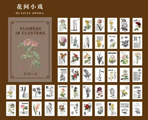 Vintage botanisches Tagebuch Material Karten und Papier Set für DIY Scrapbooking Basteln.