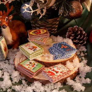 Noël autocollants rétro style journal décoratif scrapbooking autocollants 8 styles