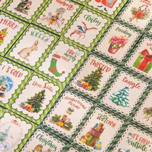 Autocollants décoratifs de Noël livre de stickers longue bande fournitures de journal