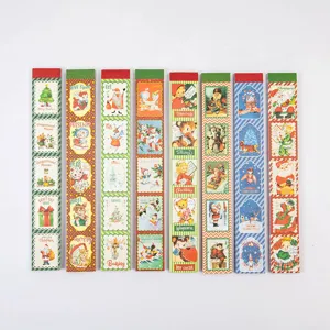 Noel aventure serie long bande autocollant livre, vintage vacances decoratif journal autocollants 8s.