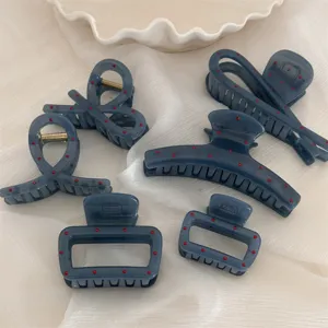 Set de pinces à cheveux à pois bleus jolies pinces requin mignonnes pour accessoires de coiffure