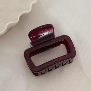 Pince à cheveux rouge bordeaux à pois, accessoire de coiffure japonais mignon pour femmes.