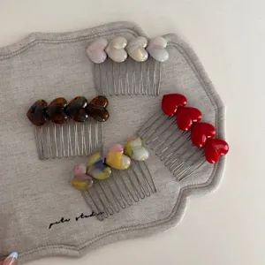 Sweet heart hair comb sweet candy side clip hair accessory for women sweet hair styling tool