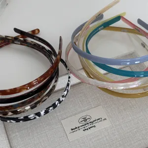 Acetate thin headband set multi-color tortoise shell hair hoops elegant women hair accessories