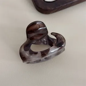 Pince à cheveux écaille de tortue marron pour femmes, pince élégante minimaliste en acétate pour cheveux