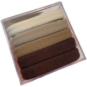Set of 5 seamless gradient hair ties, soft towel elastic hair bands for women daily styling.