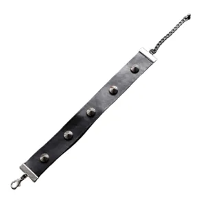 Collar de gargantilla gótico punk de cuero PU negro con tachuelas metálicas afiladas mujer