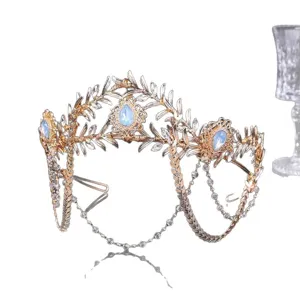 Couronne de mariée exotique diadème bohème strass coiffure pour mariage voyage photographie bijou