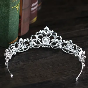 Rhinestone bridal tiara silver crown wedding headband crystal hair accessories for women