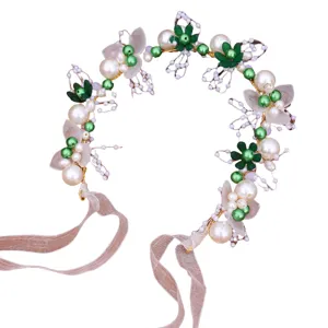 Élégant bandeau de guirlande de cheveux de perles de mariée pour les accessoires de mariage