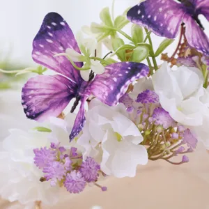 Detail close-up of a butterfly floral crown headband, Baroque luxury hair accessory for dress.