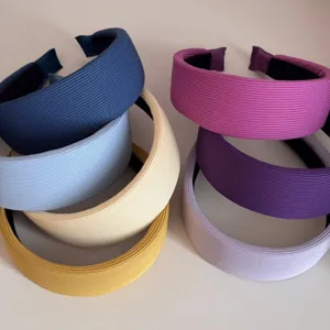 Ensemble serre-tête en tissu côtelé large, cerceaux de cheveux antidérapants pour femmes.