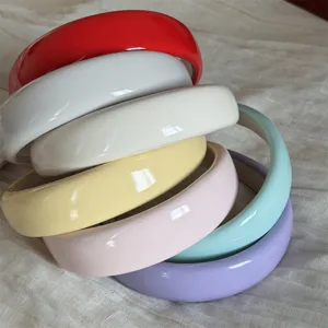 Glossy macaron color thick hair hoop headband sweet high skull top hair accessory for women