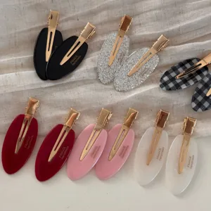 Oval metal alligator hair clips with elegant colors and unique handmade design for daily styling.