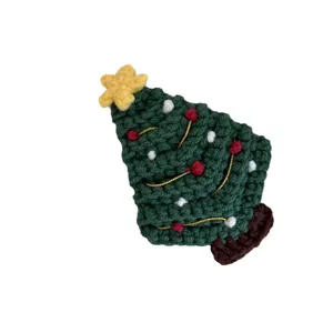 Cute Christmas tree crochet hair clip for kids, sweet wool hair accessory, sweet side hair pin.