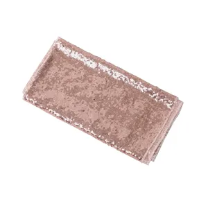 Camino de Mesa de Lentejuelas Oro Rosa Tela Brillante Estrellada para Fiesta