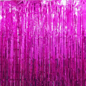 Metallic Foil Fringe Curtain Tinsel Curtain Party Backdrop Streamer For Wedding Birthday Stage Decoration Background