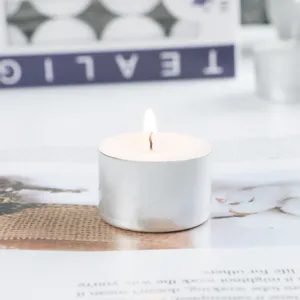 Smokeless tealight candles in aluminum cups, perfect for tea warming, hotels, and romantic parties.