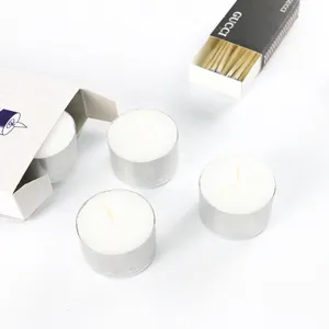 Smokeless tealight candles in aluminum cups, ideal for tea warming, hotels, and parties.