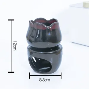 Ceramic candle oil burner aroma diffuser tulip shaped essential oil lamp for home bedroom
