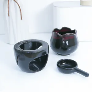 Ceramic Candle Incense Burner Kiln-Change Glazed Essential Oil Lamp Aromatherapy Diffuser For Bedroom Home Decor