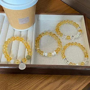 Nouveau Bracelet Ethnique Chinois K9 Cristal de Verre Femme Simple Cosse de Lotus Perlé Charme Bijoux Rétro Fait Main Cadeau