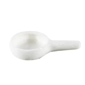 White ceramic candle tray essential oil burner part small dish minimalist design home decor.