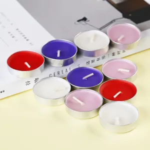 Bougies chauffe-plat parfumées cire de thé colorée tasse en aluminium déco romantique