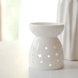 Quemador de Aromaterapia de Cerámica Diseño Estrella Calada Portavelas Aceite Esencial Moderno Minimalista Decoración