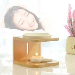 Kreativer Durchbrochener Keramik Und Bambus Aroma Brenner Ätherisches Öl Diffusor Kerzenhalter Modern Minimalistisch