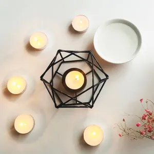 Portavelas de hierro geométrico lámpara aromaterapia moderna portavelas decoración