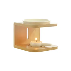 Bambus Holz Aroma Brenner Duftlampe Aetherisches Oel Teelicht Halter Dekoration Neu.