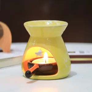 Ceramic Star Moon Essential Oil Burner Aroma Lamp Candle Holder Home Decor Gift Spa