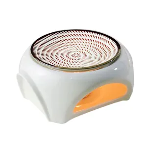 Lampe aromatique a bougie en ceramique bruleur d'huile essentielle pour deco de spa.