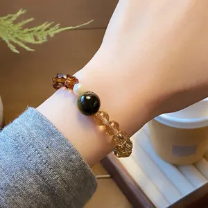Crystal wheel bead bracelet detail showing gradient stones, elegant design and fine craft.