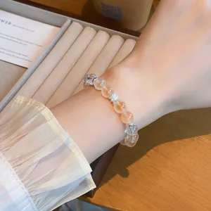 Bracelet en agate et cristal cœur de sucre doux avec accents en argent, cadeau parfait pour femmes.