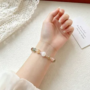 Exquisite multi-color crystal bead bracelet detail shot showcasing natural gemstone texture.