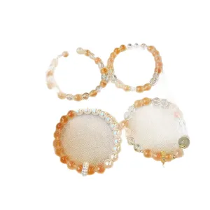 Joli ensemble de bracelets de perles en agate de sucre pour femmes, cadeau de bijou unique.