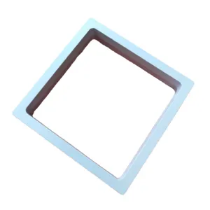Boite de rangement carrée blanche pour bijoux avec film PE présentoir suspendu 3D transparent