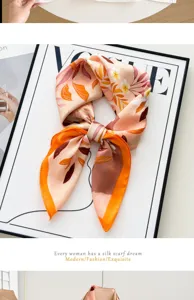 Foulard carre en soie femme motif floral mode orange foulard botanico elegant chic 70cm