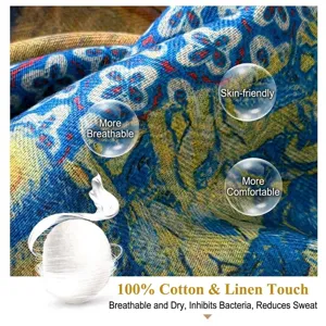 Blue oil painting artistic square scarf for women, elegant spring autumn neck wrap accessory.